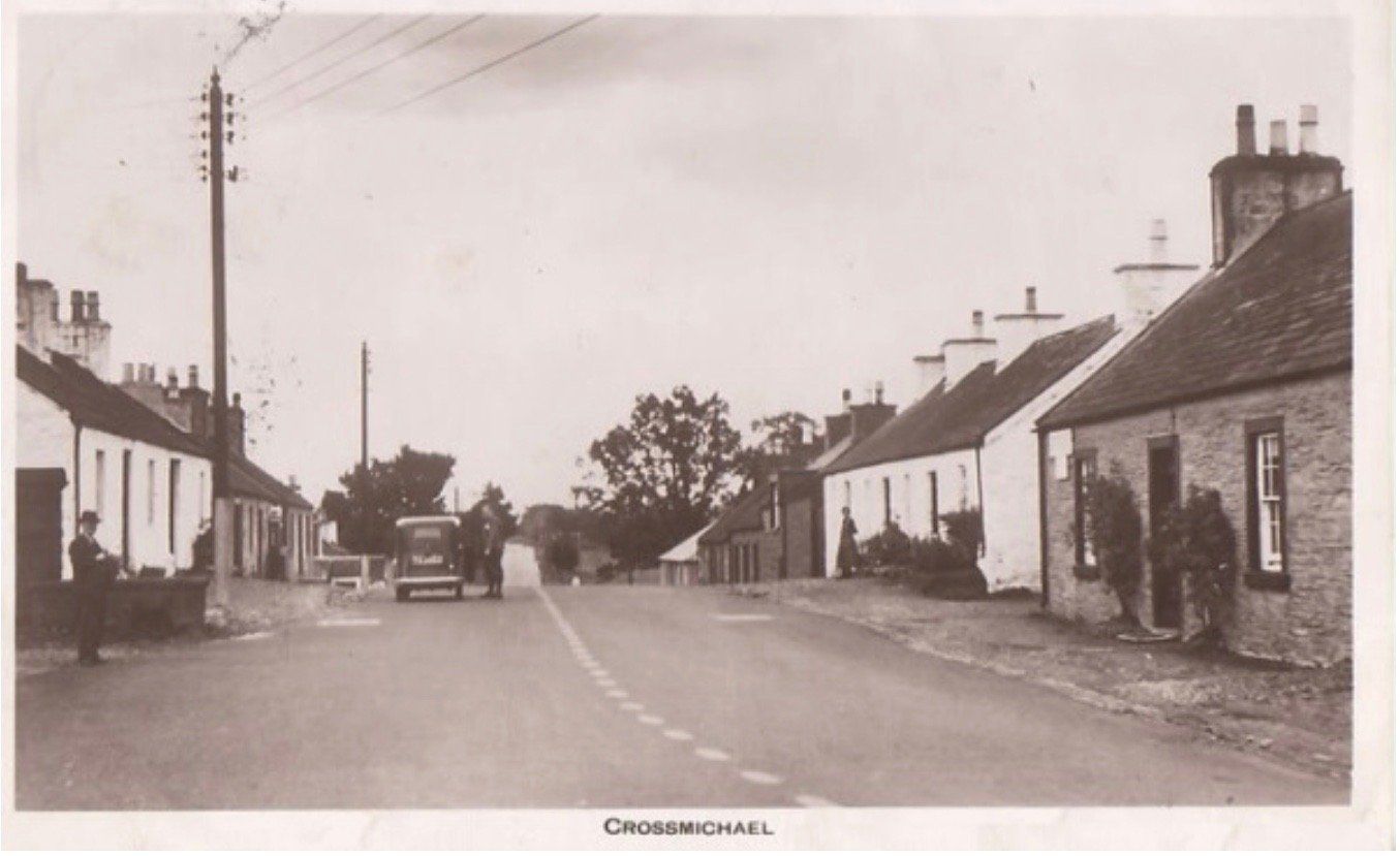 Old postcard view of Main Street, Crossmichael