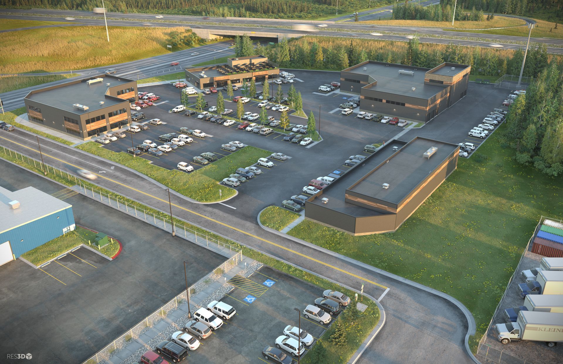 Raspberry Park Overview Bird's Eye View Rendering Alternate Angle