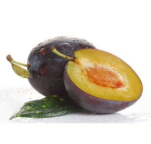 dark plum cut in half