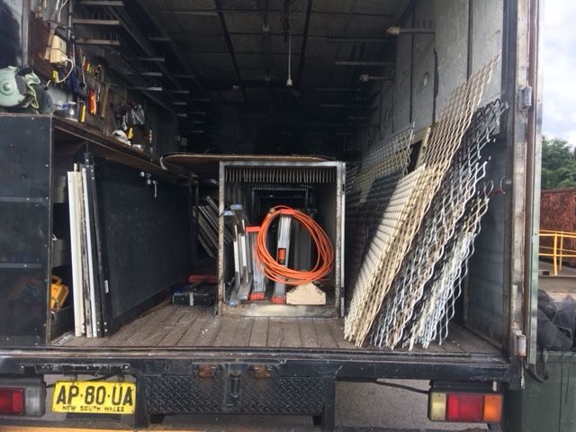 Truck Loaded with Tools and Equipment — Windows & Doors in Wollongong