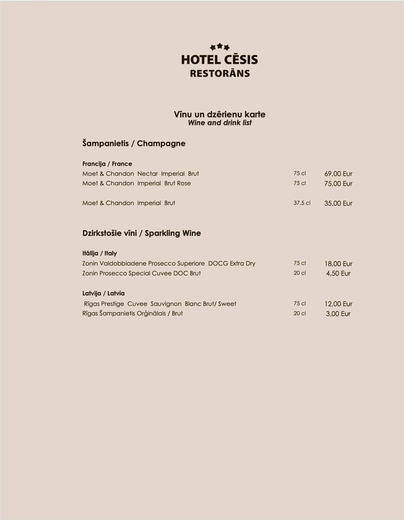 Restaurant menu - HOTEL CĒSIS - 5