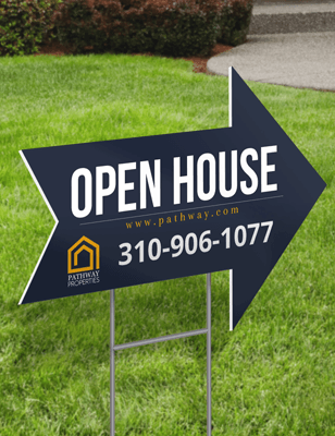 house shaped for sale signs