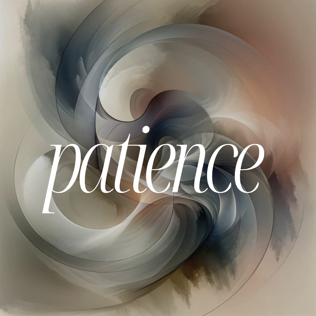 a painting with the word patience on it