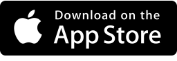 A black and white apple logo that says `` download on the app store ''.
