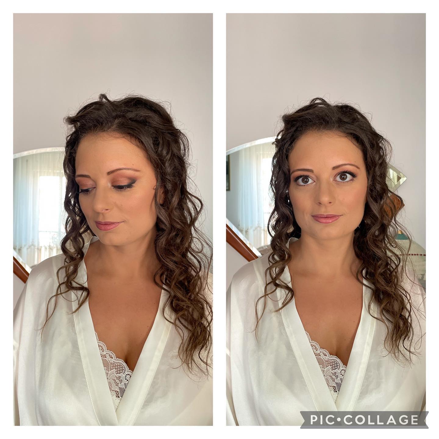 cliente del centro dopo una seduta di make-up