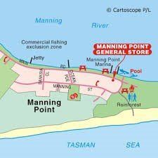 A map of manning point general store and manning point marina.