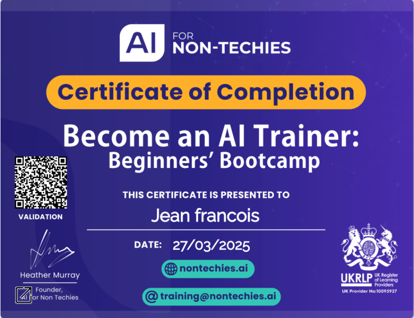 Certificat de Formateur IA