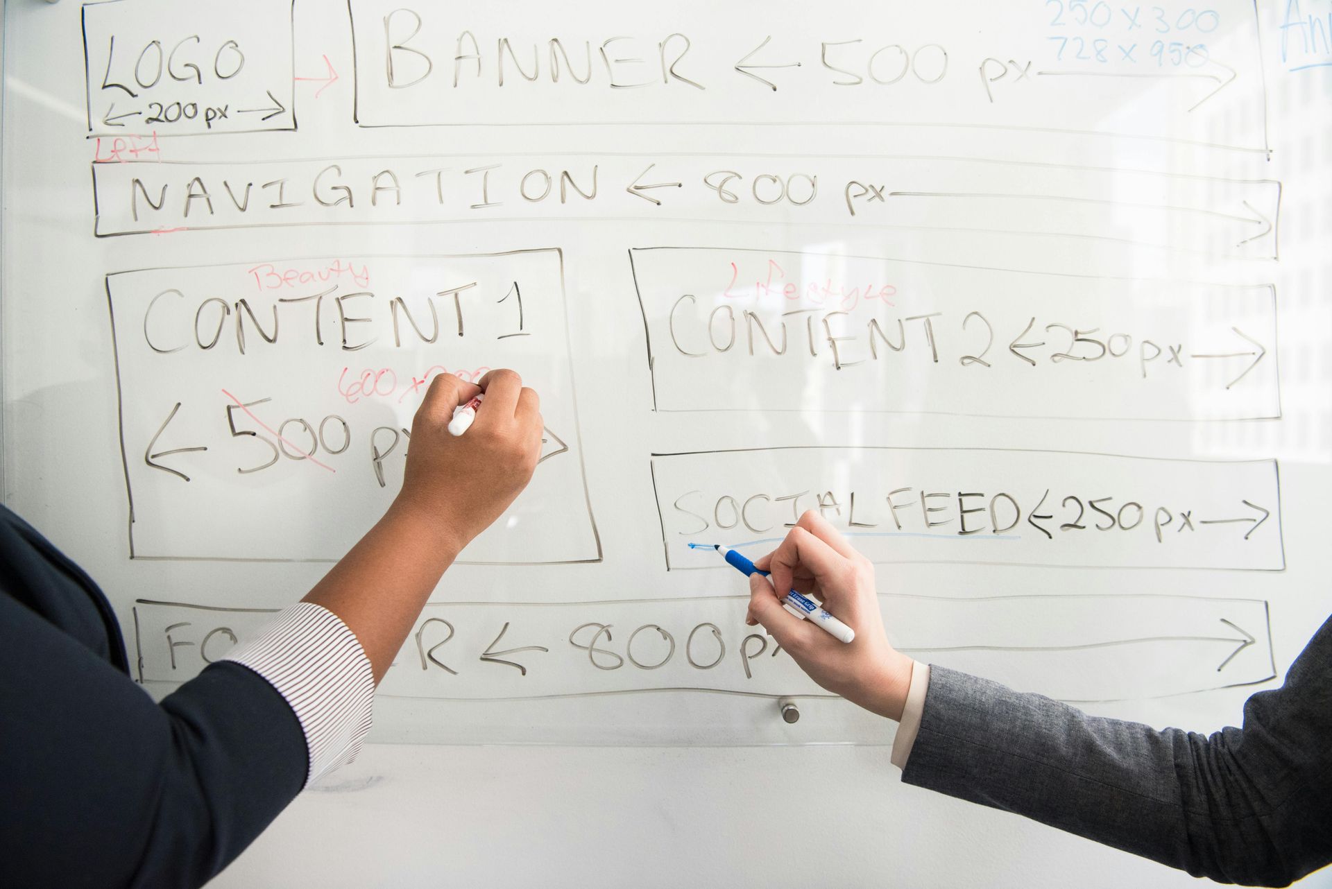 people writing on white board