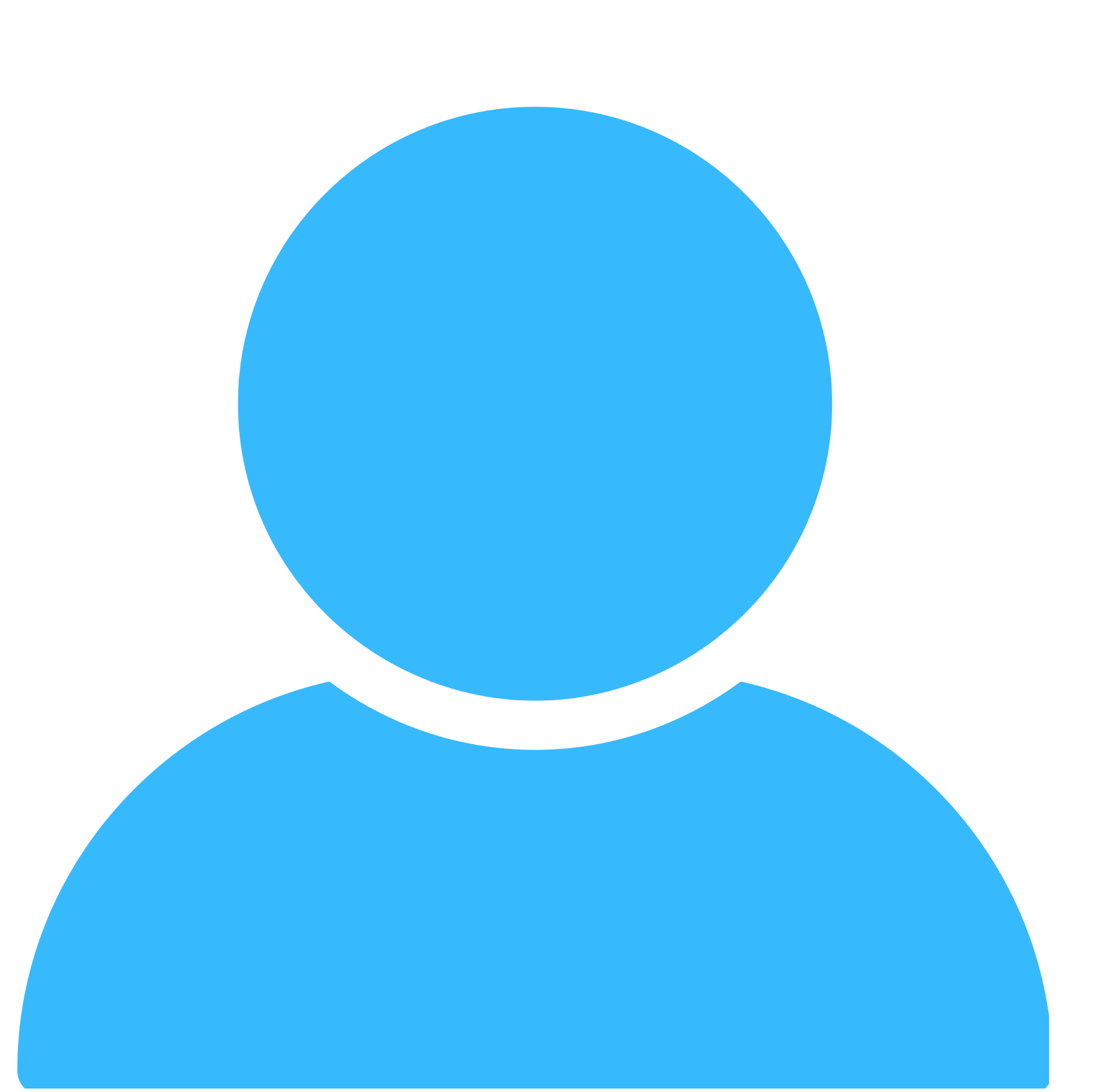 Blauw gebruikersavatarpictogram op een witte achtergrond