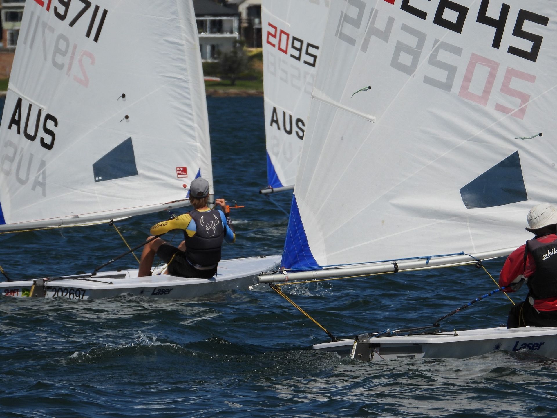 Two Sailboats Racing on Water  — Gosford Sailing Club in Gosford, NSW