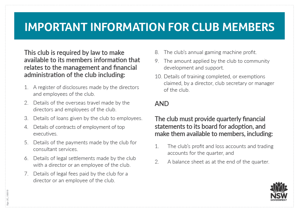Important Information For Club Members — Gosford Sailing Club in Gosford, NSW