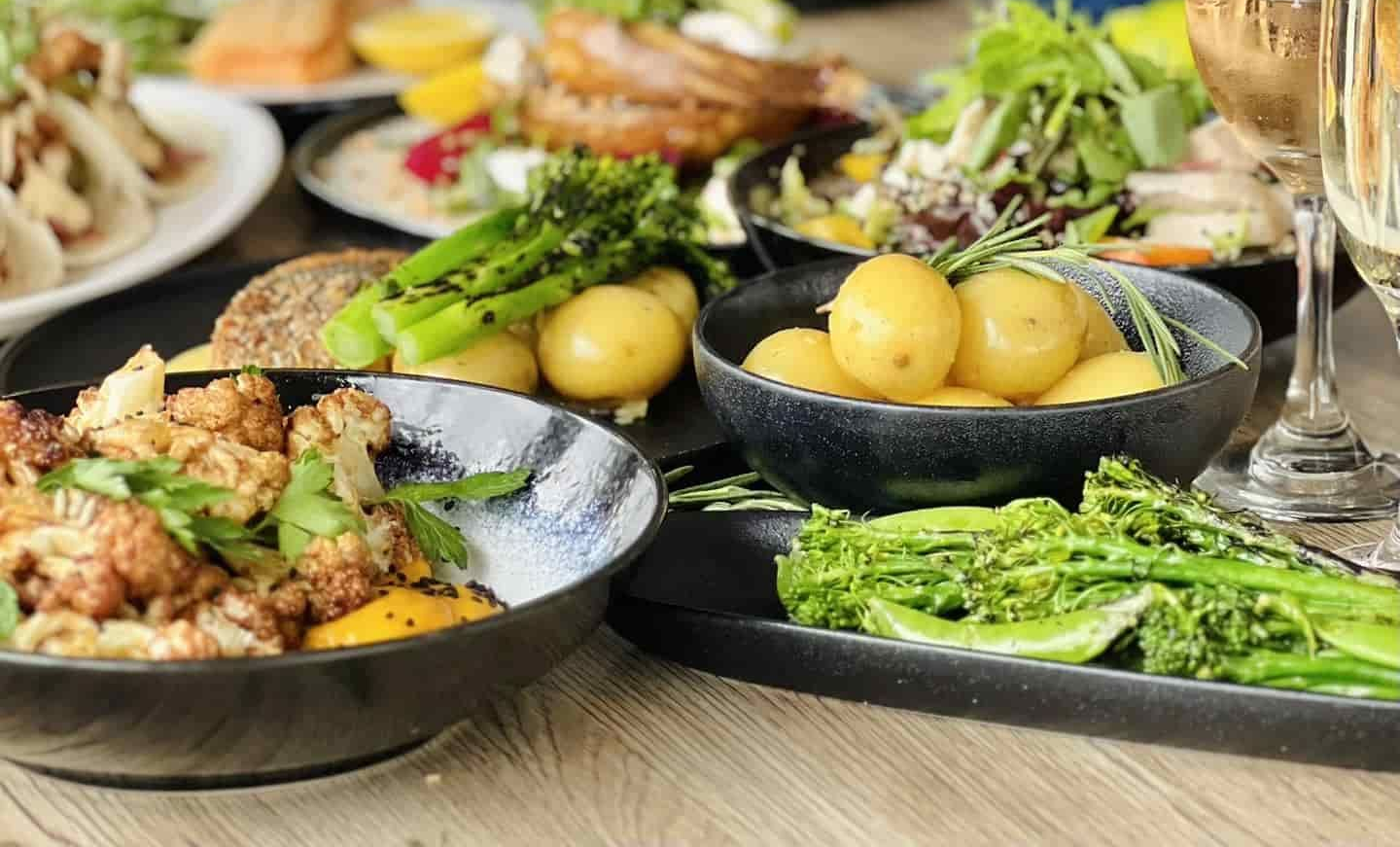 Buffet Table Set With White Tablecloth — Gosford Sailing Club in Gosford, NSW