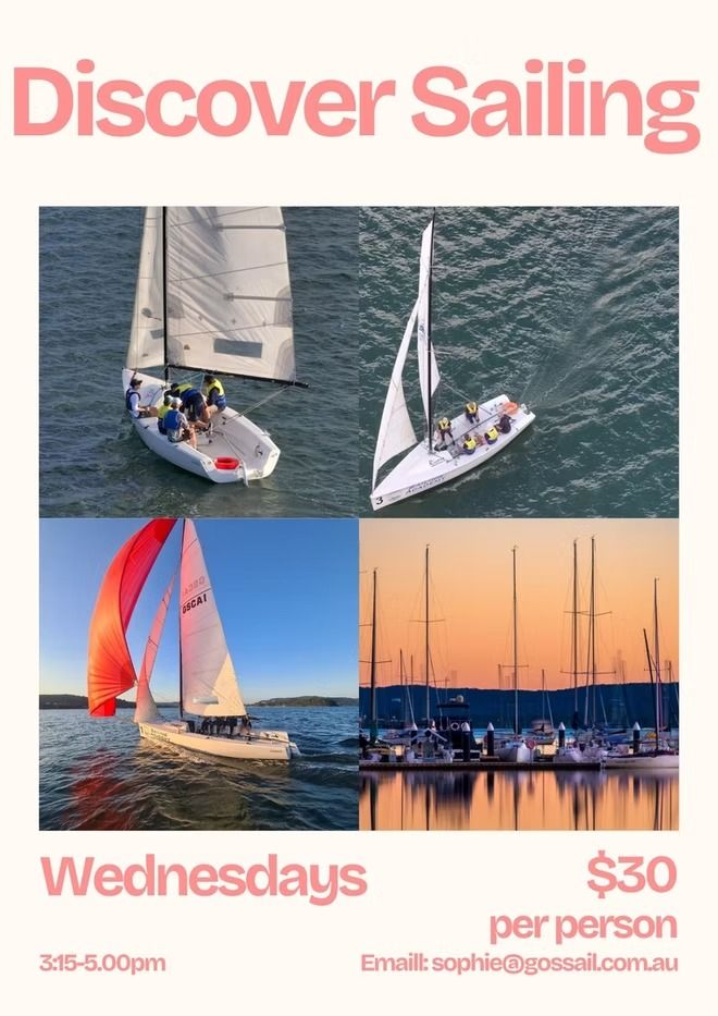 A Poster That Says Discover Sailing on It — Gosford Sailing Club in Gosford, NSW