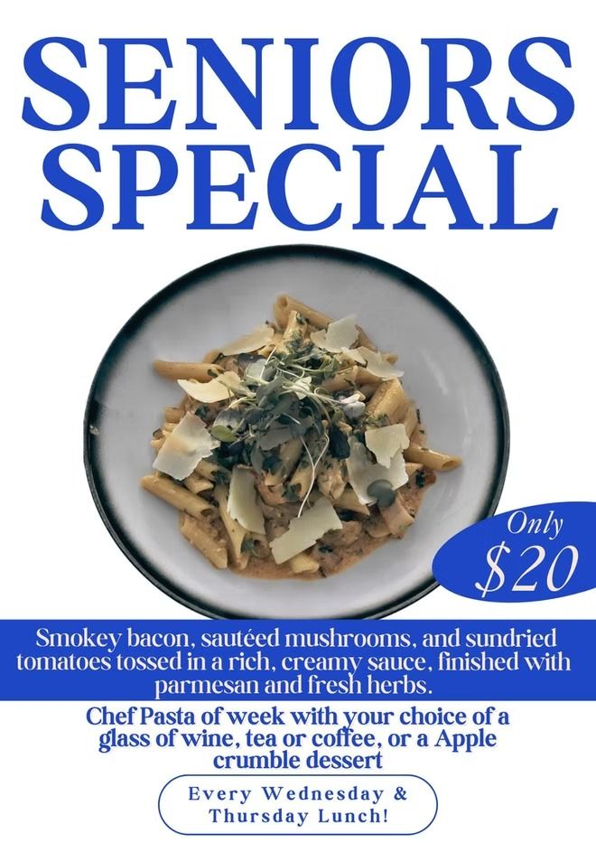 A Poster for a Restaurant Advertising a Seniors Special — Gosford Sailing Club in Gosford, NSW