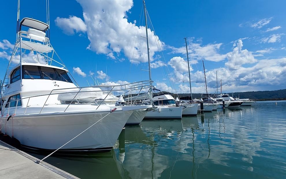 A Row of Boats Are Docked in a Marina on a Sunny Day — Gosford Sailing Club in Gosford, NSW