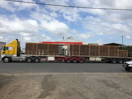 Truck With Timber Pallets — Pallet Supplier in North Rockhampton, QLD