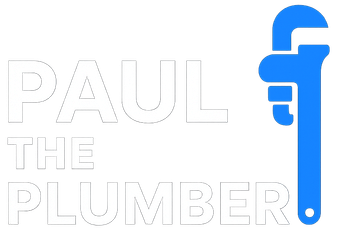 Logo for Paul the Plumber: white text, blue wrench icon.