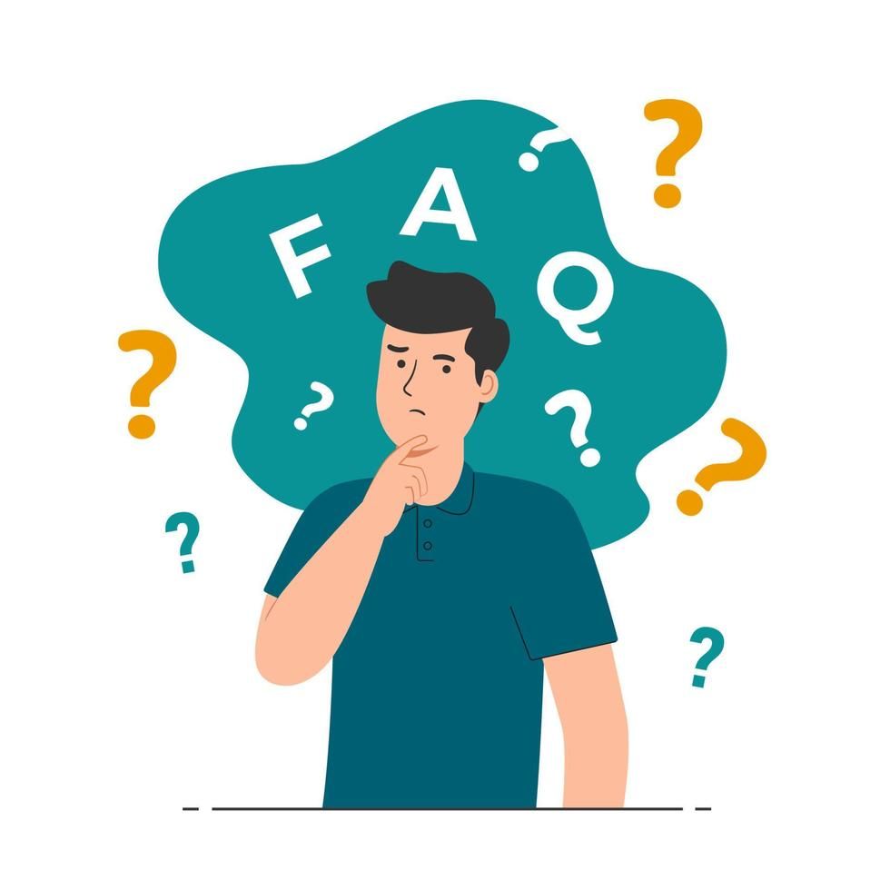 Man pondering questions with