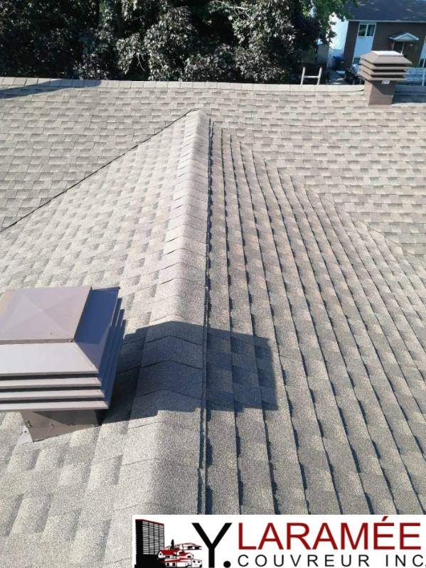 Un toit avec un logo pour laramee coating inc.