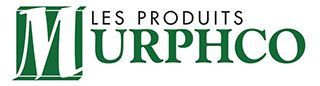 A green and white logo for murphco on a white background