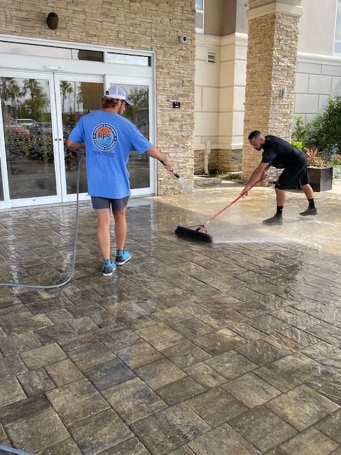 Paver Sealing at a Hampton Inn — Fernandina Beach, FL — Reynolds