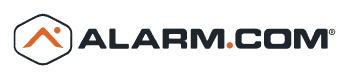 The logo for alarm.com is on a white background.