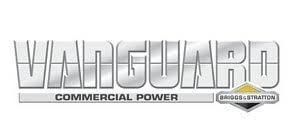 A vanguard commercial power logo on a white background.