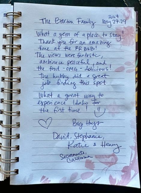 A notebook is open to a page that says 