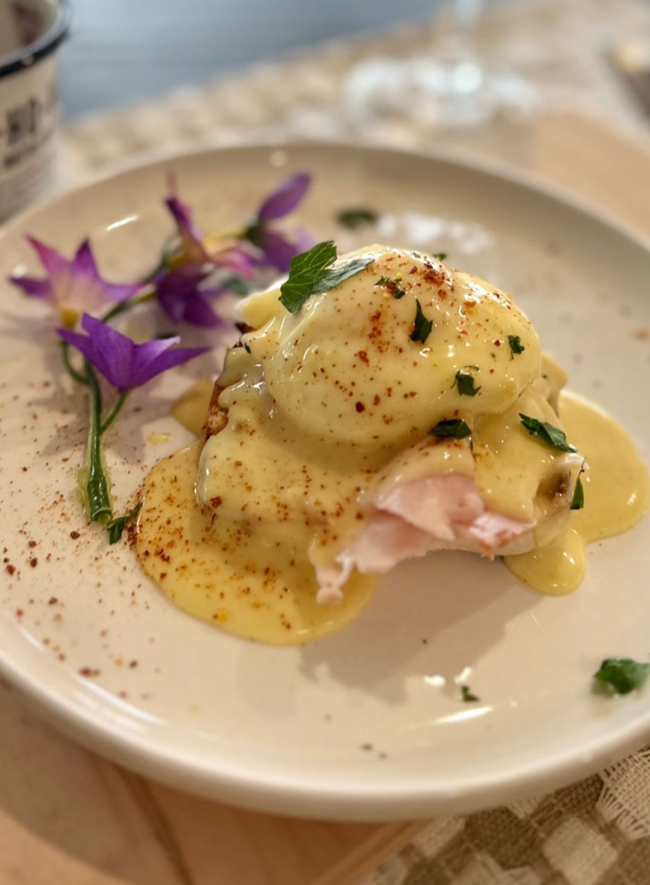A close up of a plate of food on a table.