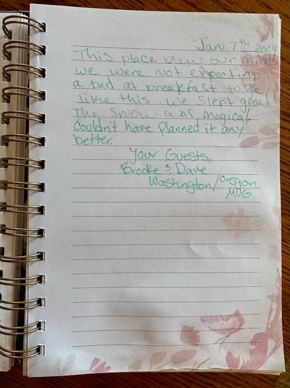 A notebook is open to a page that says 