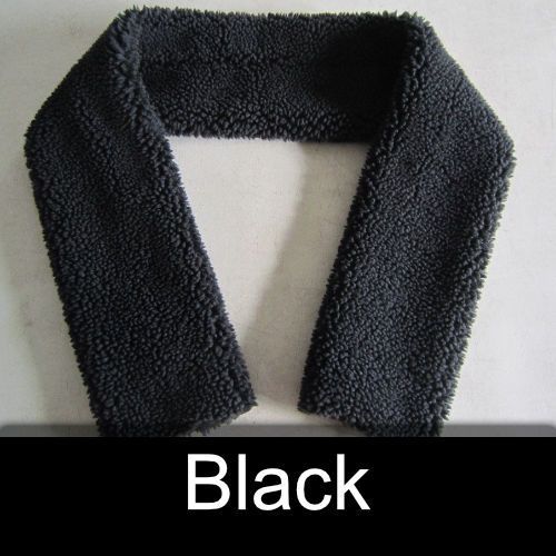 A black scarf with the word black below it