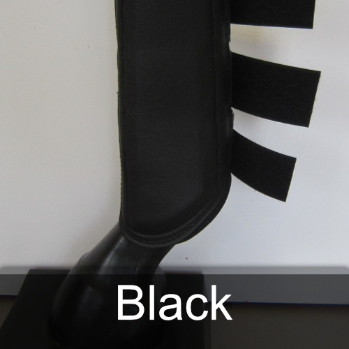 A picture of a black boot with the word black below it