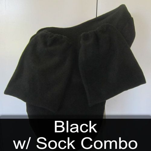 A pair of black w / sock combo socks