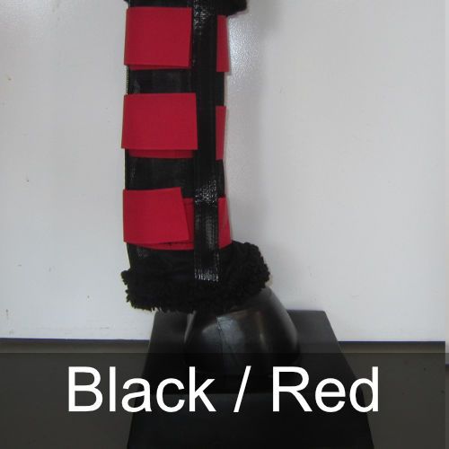 A black and red boot with the word black / red below it
