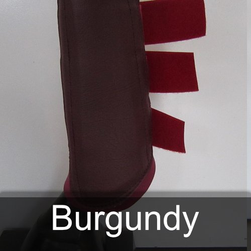 A close up of a burgundy item with the word burgundy below it