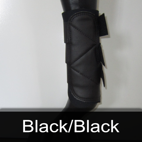 A black boot with the word black below it