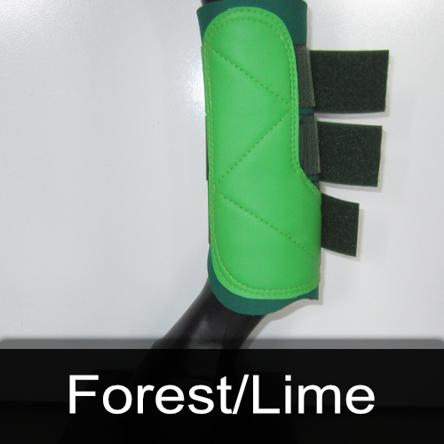 A green boot that says forest / lime on it