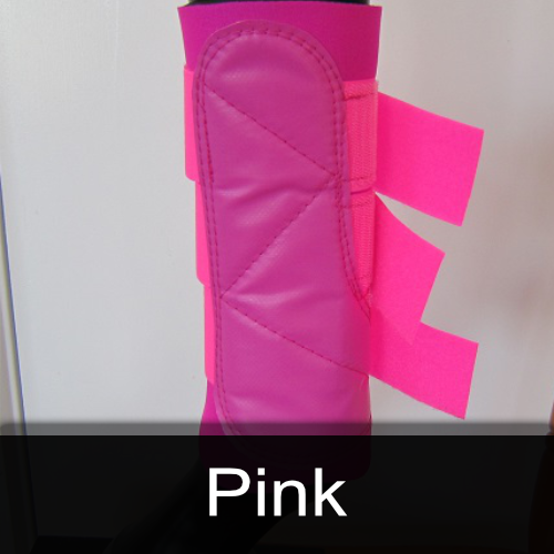 A picture of a pink boot with the word pink below it