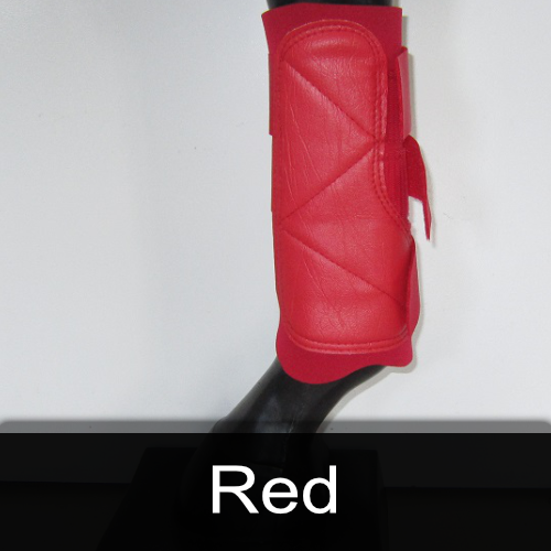 A picture of a red boot with the word red below it