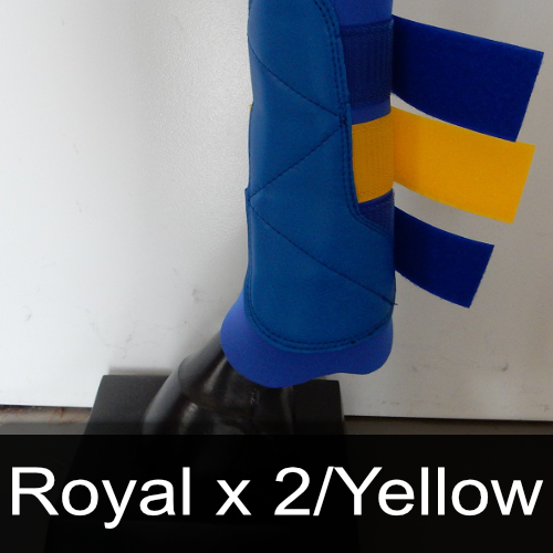 A blue and yellow item that says royal x 2 yellow