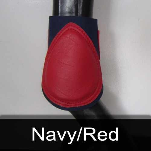 A red and blue boot with the words navy / red below it