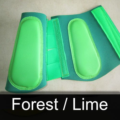 A pair of green boots with the words forest / lime on the bottom