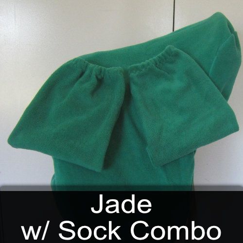 A pair of green jade w / sock combo