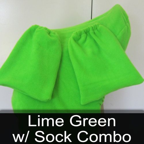 A lime green w / sock combo is shown