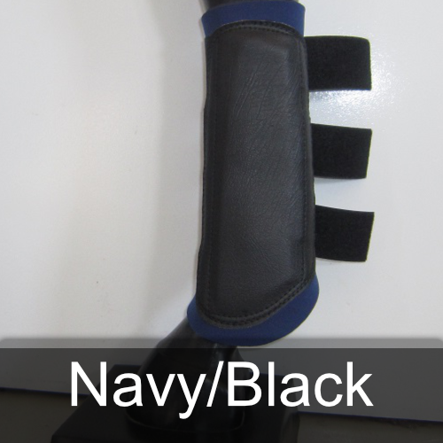 A pair of black boots with the words navy / black below them