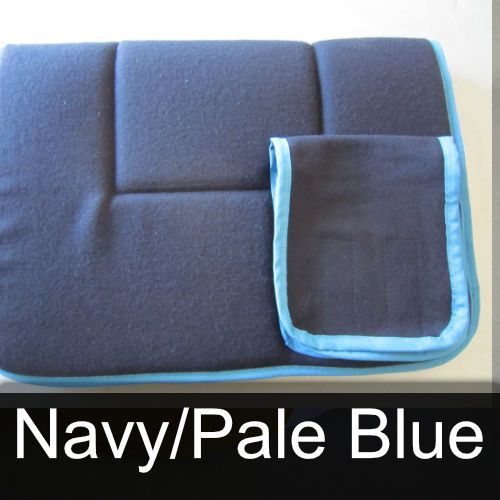 A navy / pale blue blanket with a blue border
