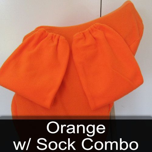 A pair of orange w / sock combo