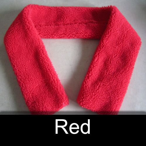 A red scarf with the word red below it