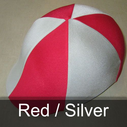 A red and white hat with the words red / silver below it