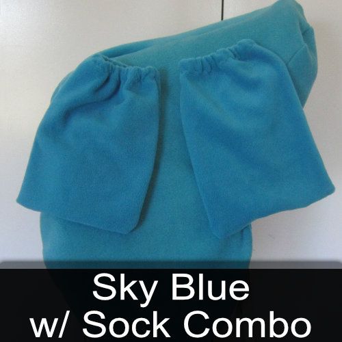 A pair of sky blue w / sock combo socks